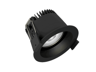 Fluxe 75 est un downlight de 800Lm, 2700K, IRC 93, 10,5W. Angle de faisceau 40°, dimmable Triac, finition Matt black RAL 9005, IP44/IP20.