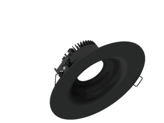 Linea 120 est un downlight de 800Lm, 2700K, IRC 93, 10,5W. Angle de faisceau 80°, dimmable Triac, finition Matt black RAL 9005, IP65/IP20.
