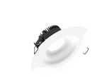 Linea 120 is a downlight with 800Lm, 2700K, CRI 93, 10.5W. Beam angle 80°, Triac dimmable, finish Matt white RAL 9016, IP65/IP20.
