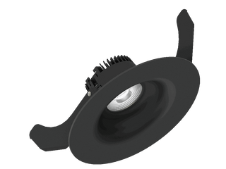 Linea 120 is a downlight with 800Lm, 3000K, CRI 93, 10.3W. Beam angle 40°, Triac dimmable, finish Matt black RAL 9005, IP44/IP20.
