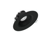 Linea 120 is a downlight with 800Lm, 3000K, CRI 93, 10.3W. Beam angle 40°, Triac dimmable, finish Matt black RAL 9005, IP44/IP20.