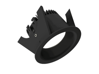 Linea 75 est un downlight de 800Lm, 4000K, IRC 93, 10,1W. Angle de faisceau 80°, dimmable Triac, finition Matt black RAL 9005, IP65/IP20.