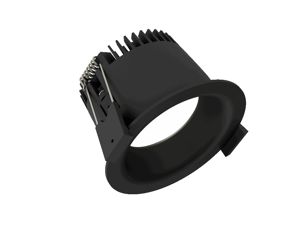 Linea 75 is a downlight with 800Lm, 4000K, CRI 93, 10.1W. Beam angle 80°, Triac dimmable, finish Matt black RAL 9005, IP65/IP20.