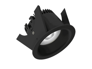 Linea 75 is a downlight with 800Lm, 4000K, CRI 93, 10.1W. Beam angle 40°, Triac dimmable, finish Matt black RAL 9005, IP44/IP20.