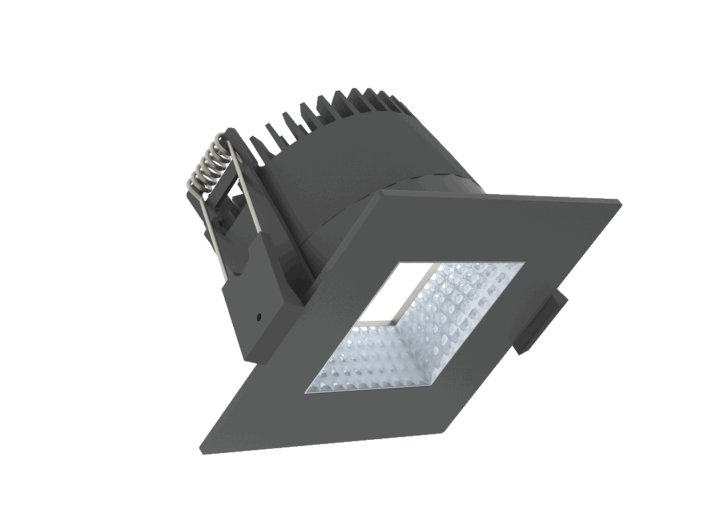 Quad 75 is a downlight with 800Lm, 2700K, CRI 93, 10.5W. Beam angle 80°, Triac dimmable, finish Matt black RAL 9005, IP65/IP20.