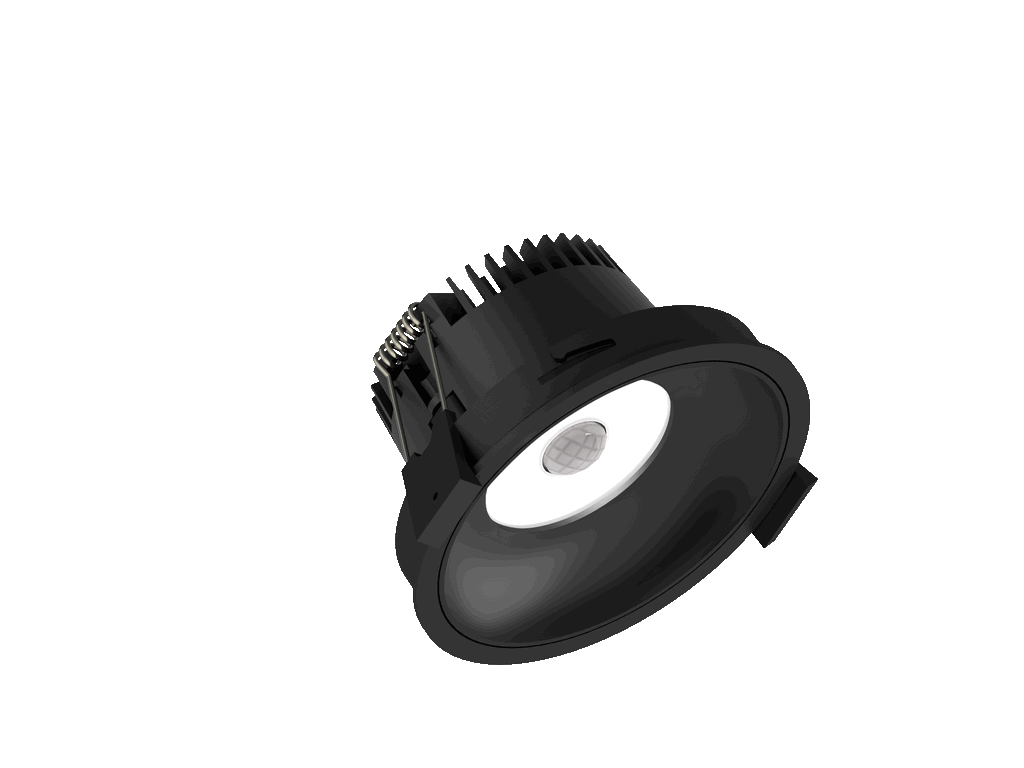 SensorFido 98 is een downlight met 600Lm, 3000K, CRI 83, 15,0W. Bundelhoek 80°, Triac-dimbaar, afwerking Black/Black, IP20.