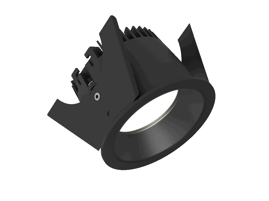 Strada 75 is een downlight met 800Lm, 2200-3000K, CRI 93, 10,3W. Bundelhoek 80°, Triac-dimbaar, afwerking Black/Black, IP44/IP20.