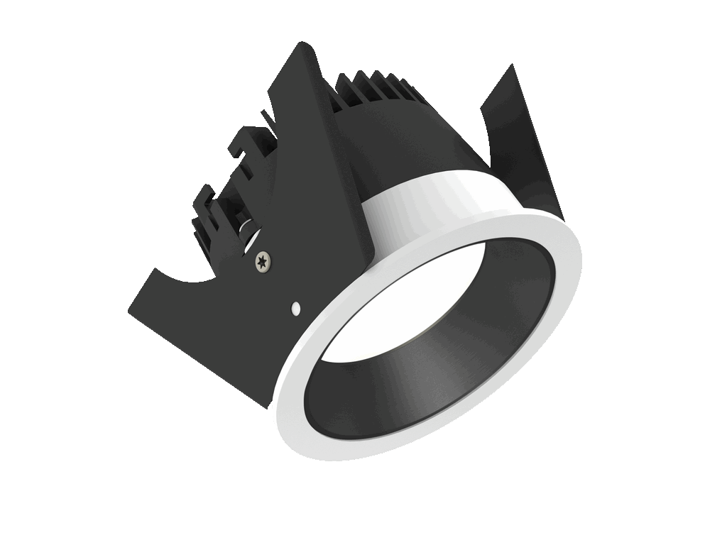 Strada 75 is a downlight with 800Lm, 4000K, CRI 93, 10.1W. Beam angle 80°, Triac dimmable, finish White/Black, IP44/IP20.
