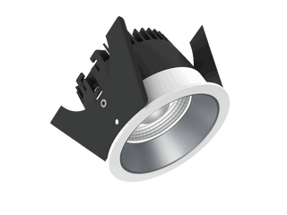 Strada 75 is een downlight met 800Lm, 3000K, CRI 93, 10,3W. Bundelhoek 40°, Triac-dimbaar, afwerking White/Silver, IP44/IP20.