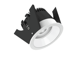 Strada 75 is a downlight with 800Lm, 3000K, CRI 93, 10.3W. Beam angle 40°, Triac dimmable, finish White/White, IP44/IP20.