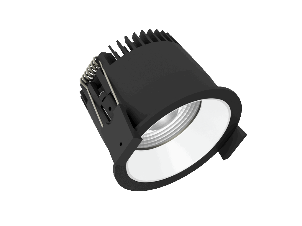 Strada 75 is een downlight met 800Lm, 3000K, CRI 93, 10,3W. Bundelhoek 40°, Triac-dimbaar, afwerking Black/White, IP44/IP20.