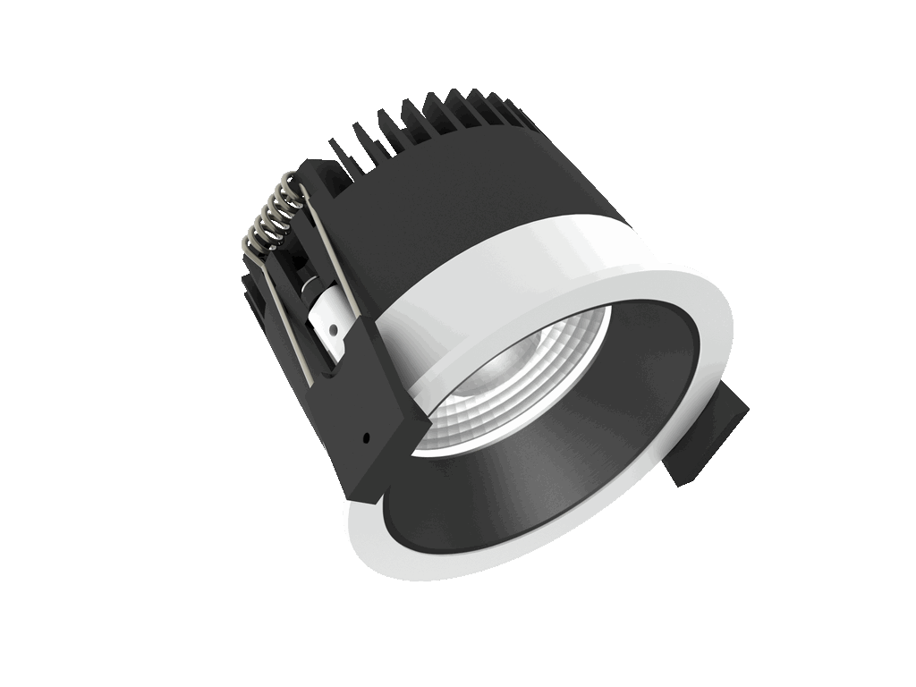 Strada 75 is een downlight met 800Lm, 2700K, CRI 93, 10,5W. Bundelhoek 40°, Triac-dimbaar, afwerking White/Black, IP44/IP20.