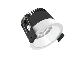 Strada 75 is a downlight with 800Lm, 2700K, CRI 93, 10.5W. Beam angle 40°, Triac dimmable, finish White/White, IP44/IP20.