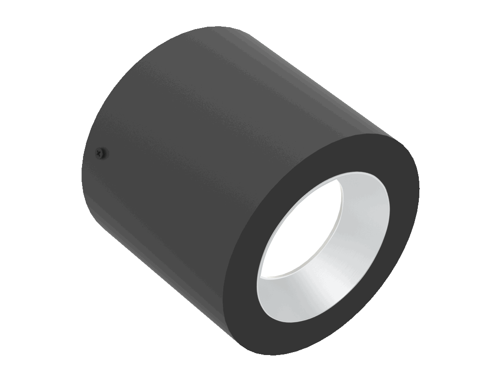 Vector 100 is a ceiling luminaire with 800Lm, 2700K, CRI 93, 10.5W. Beam angle 80°, Triac dimmable, finish Black/White, IP20.