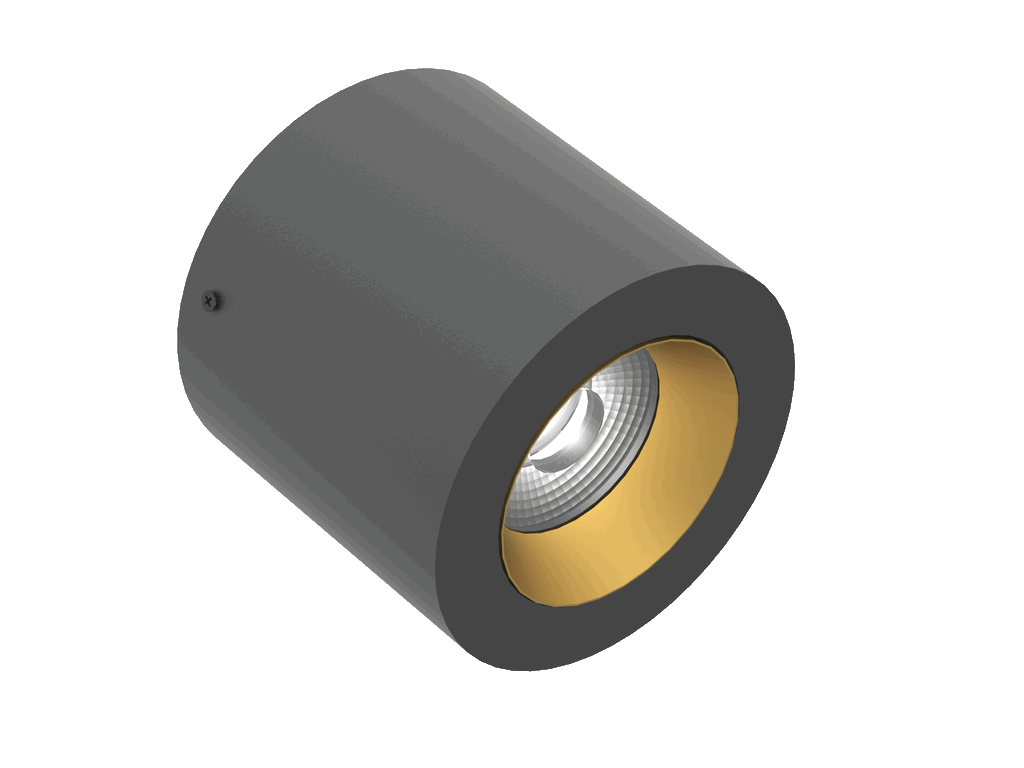 Vector 100 is a ceiling luminaire with 800Lm, 2700K, CRI 93, 10.5W. Beam angle 40°, Triac dimmable, finish Black/Gold, IP20.