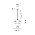 TRADORA SUSPENDED IP65 1.0 ronde hanglamp LED 2700K