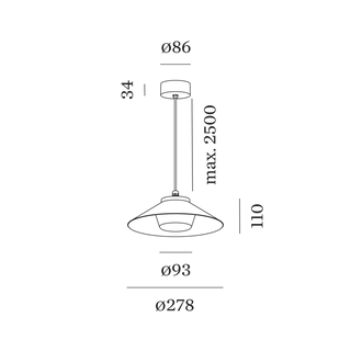 TRADORA SUSPENDED IP65 1.0 ronde hanglamp LED 2700K