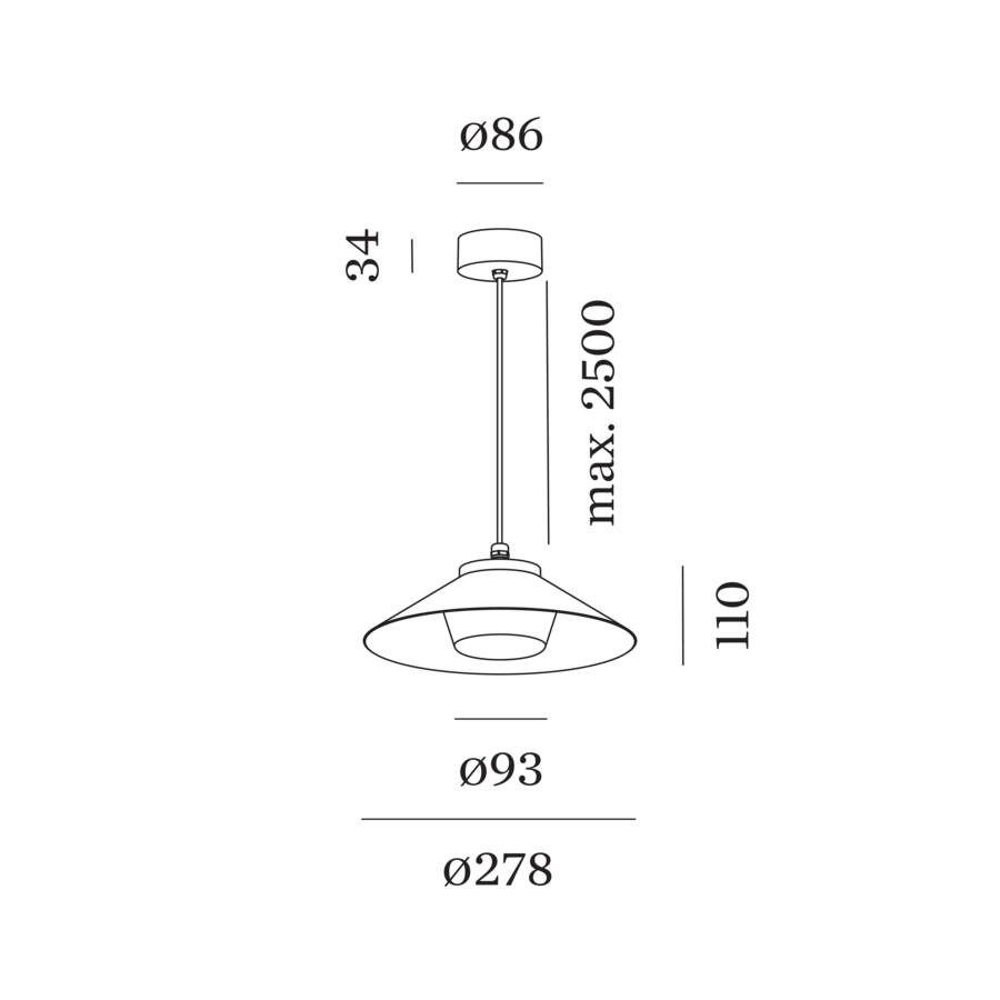 TRADORA SUSPENDED IP65 1.0 ronde hanglamp LED 2700K