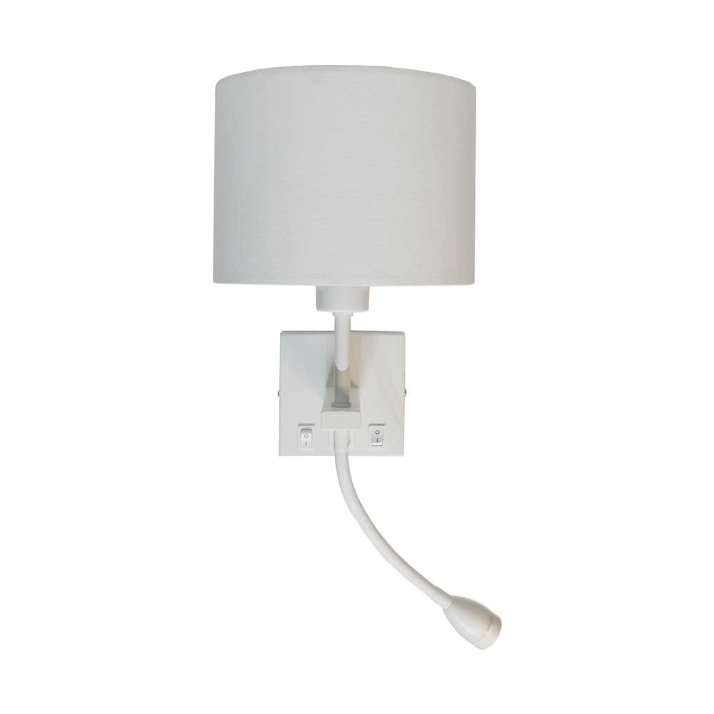 Quad USB wall light with reading light