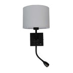 Quad USB wall light with reading light