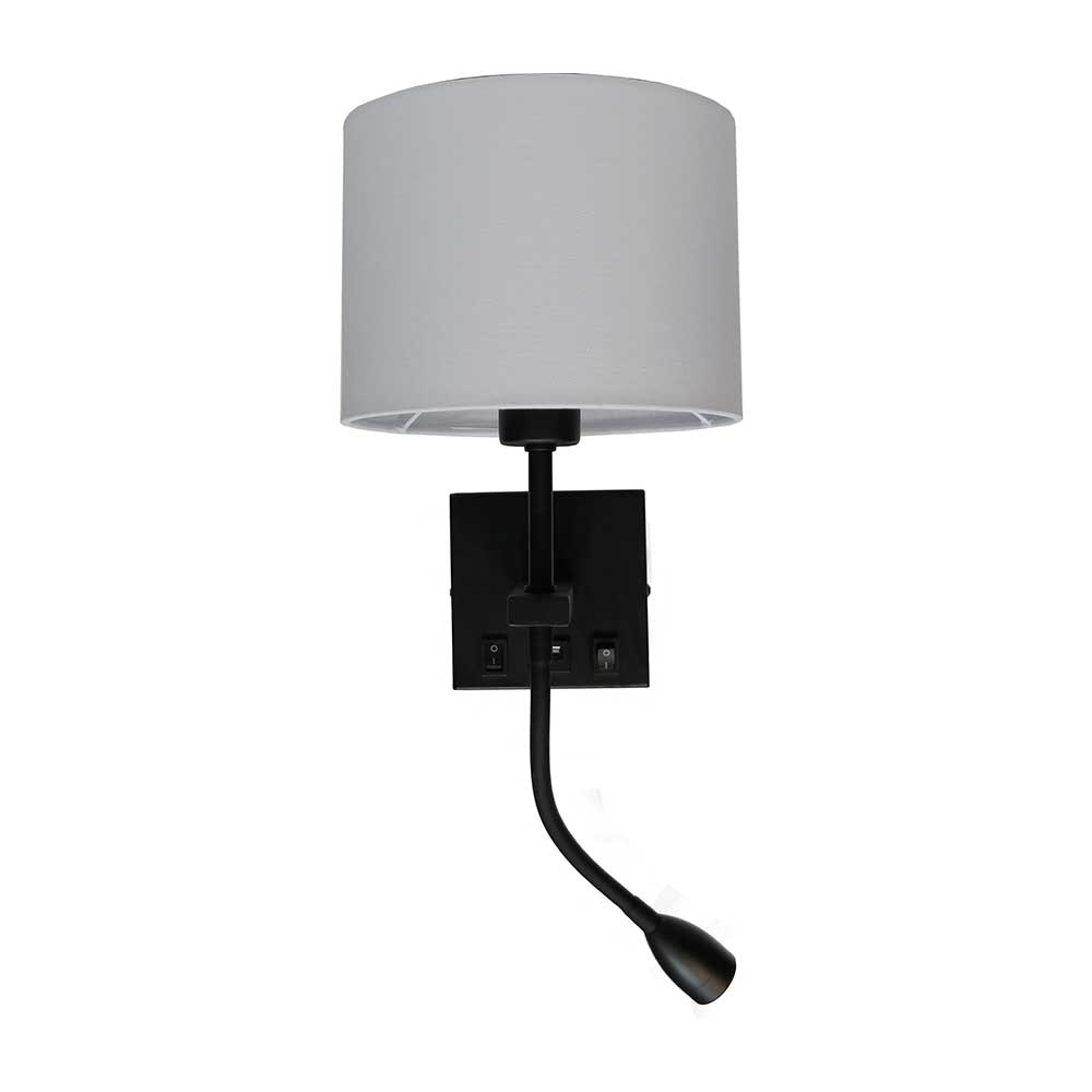 Quad USB wall light with reading light