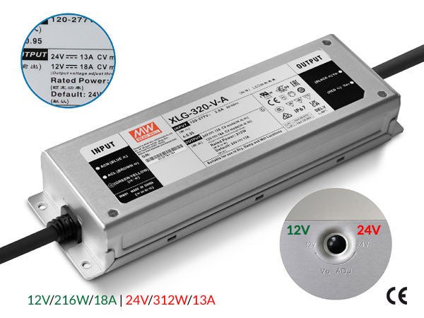 LED-voeding Mean Well XLG-320-V-A 216/312 W 12/24 V