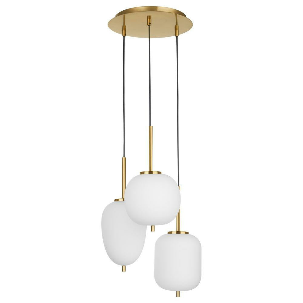 Hanglamp Lato antiek 3xE14, messing