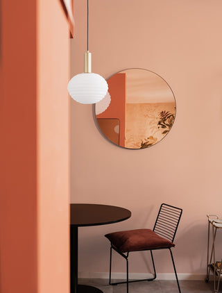 Suspension Allen / verre opale E27, doré