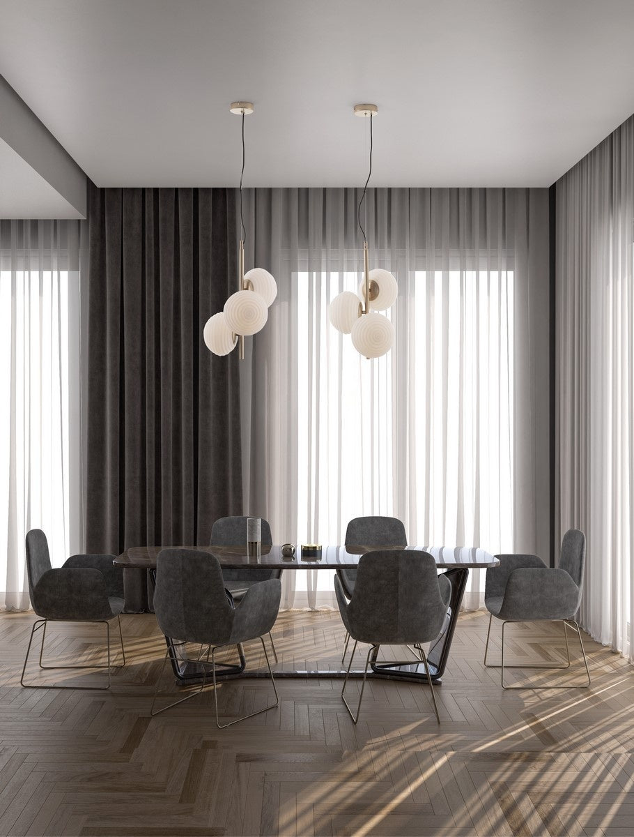 Hanglamp Allen / opaal glas -3 x E14, goud
