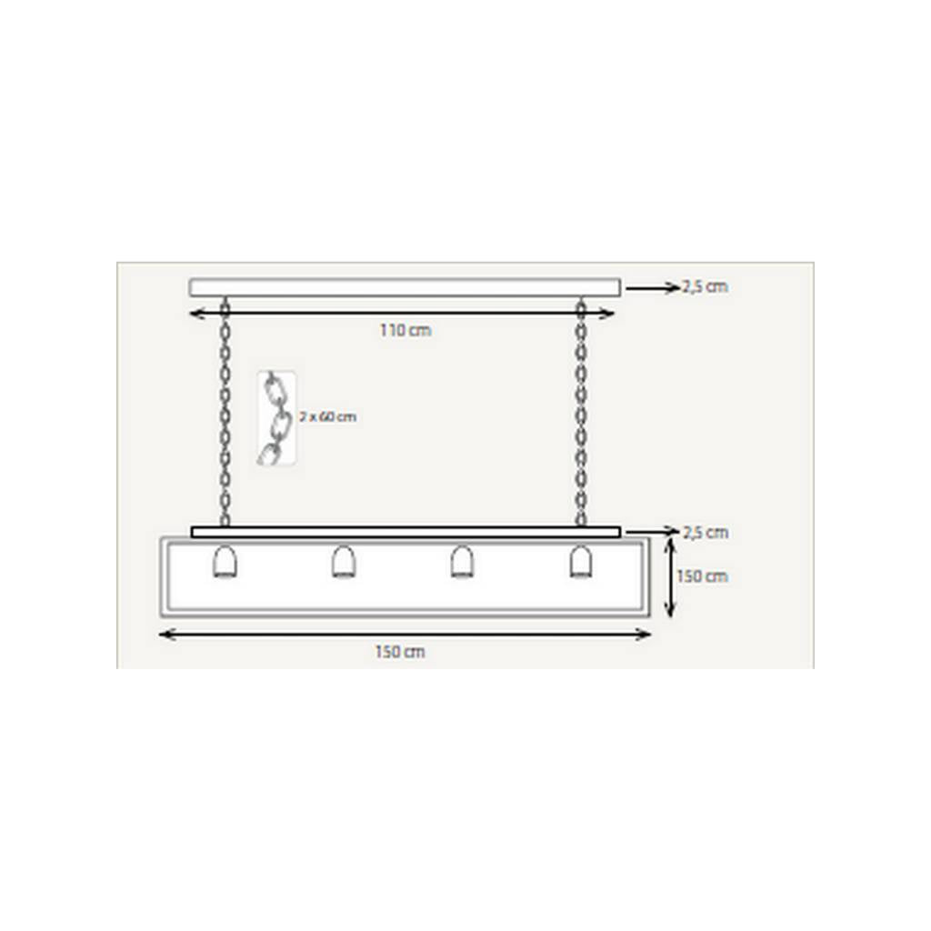 Suspension Vitrine Suspension Long Chain 4L, bronze
