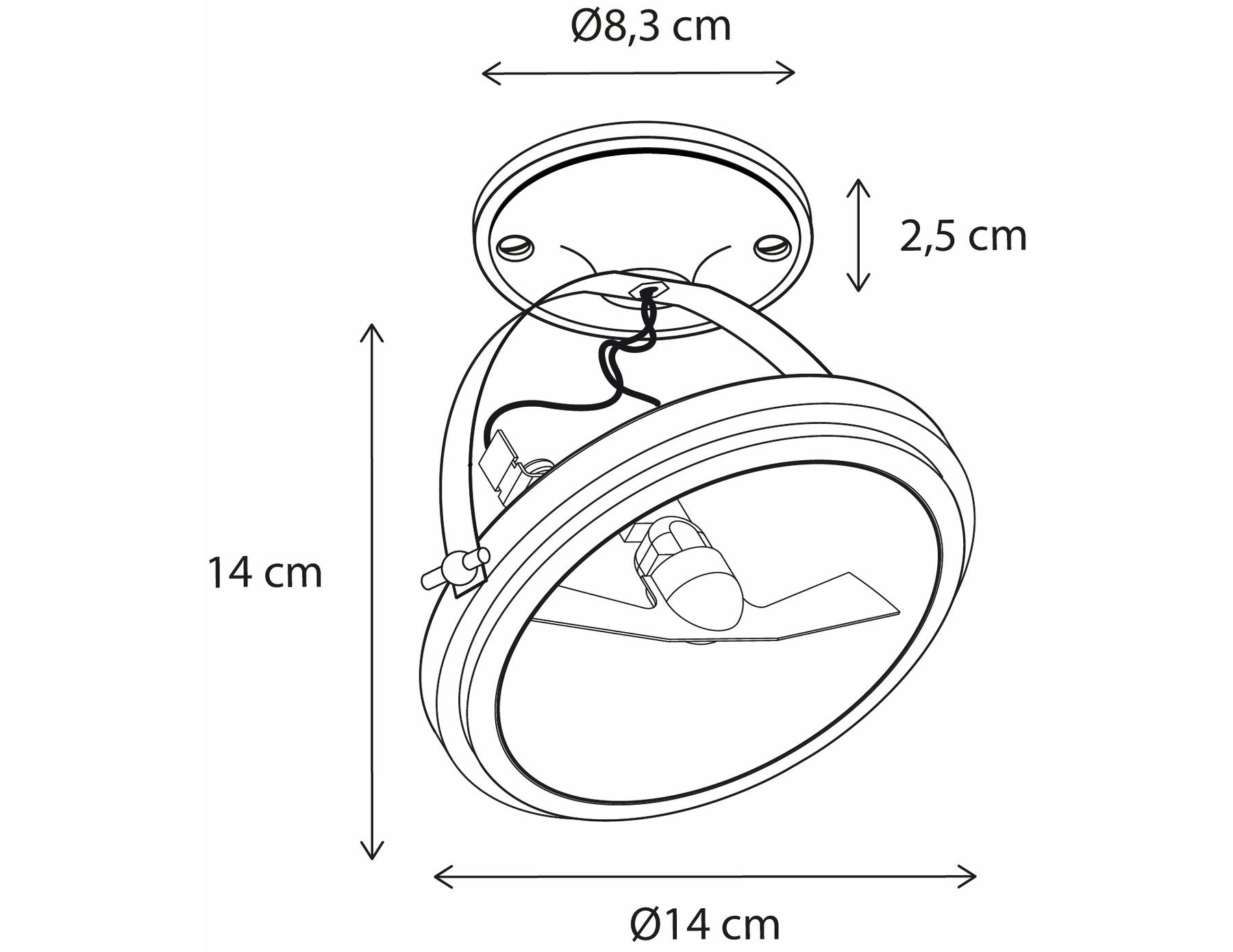 Opbouwspot Centonze Mounted Base, chroom