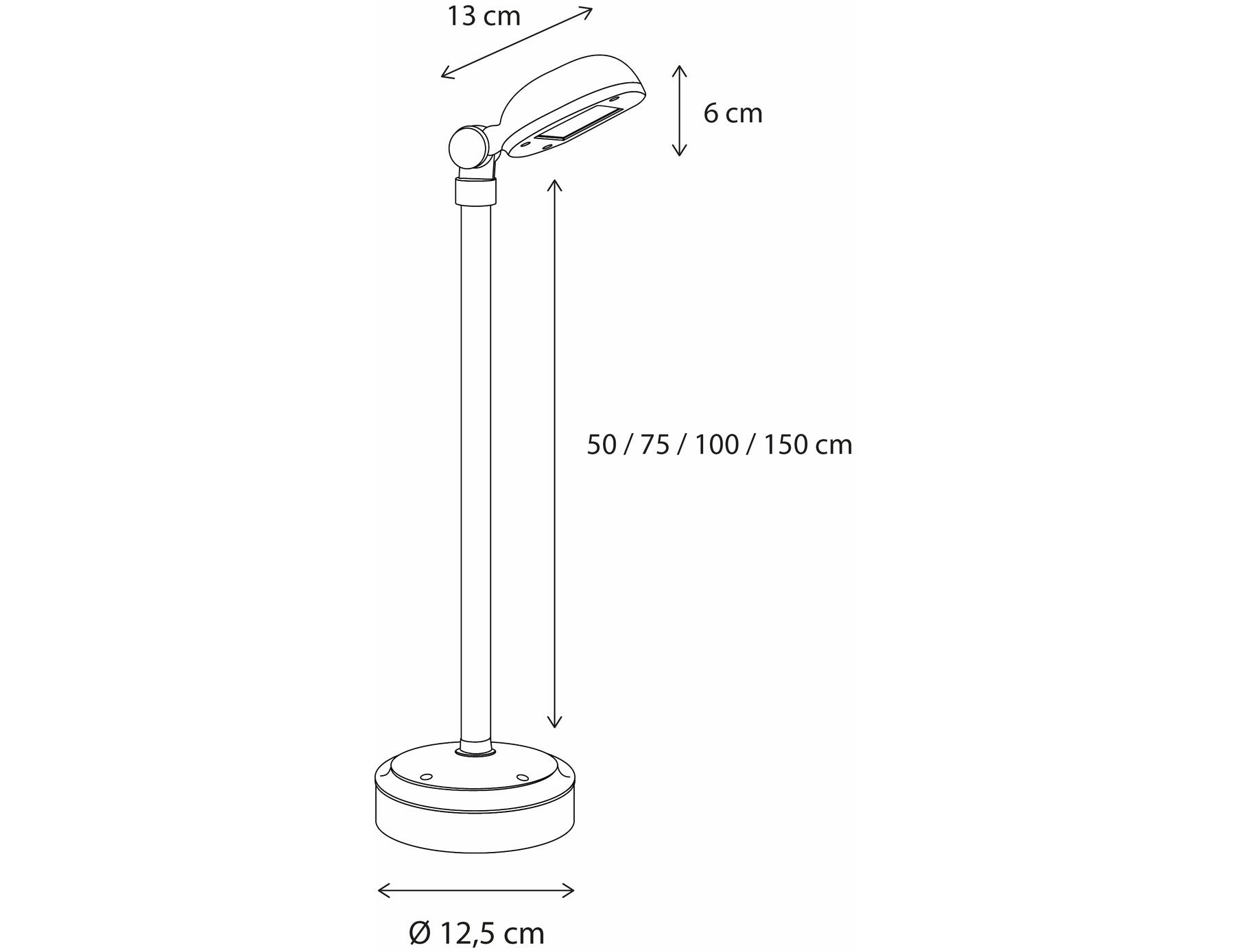 Lampadaire d'extérieur Charmond ON Driver Base, chrome, 100 cm