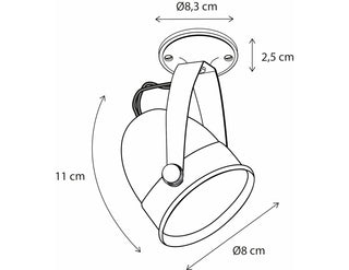 Opbouwspot Comète Mounted Base, chroom