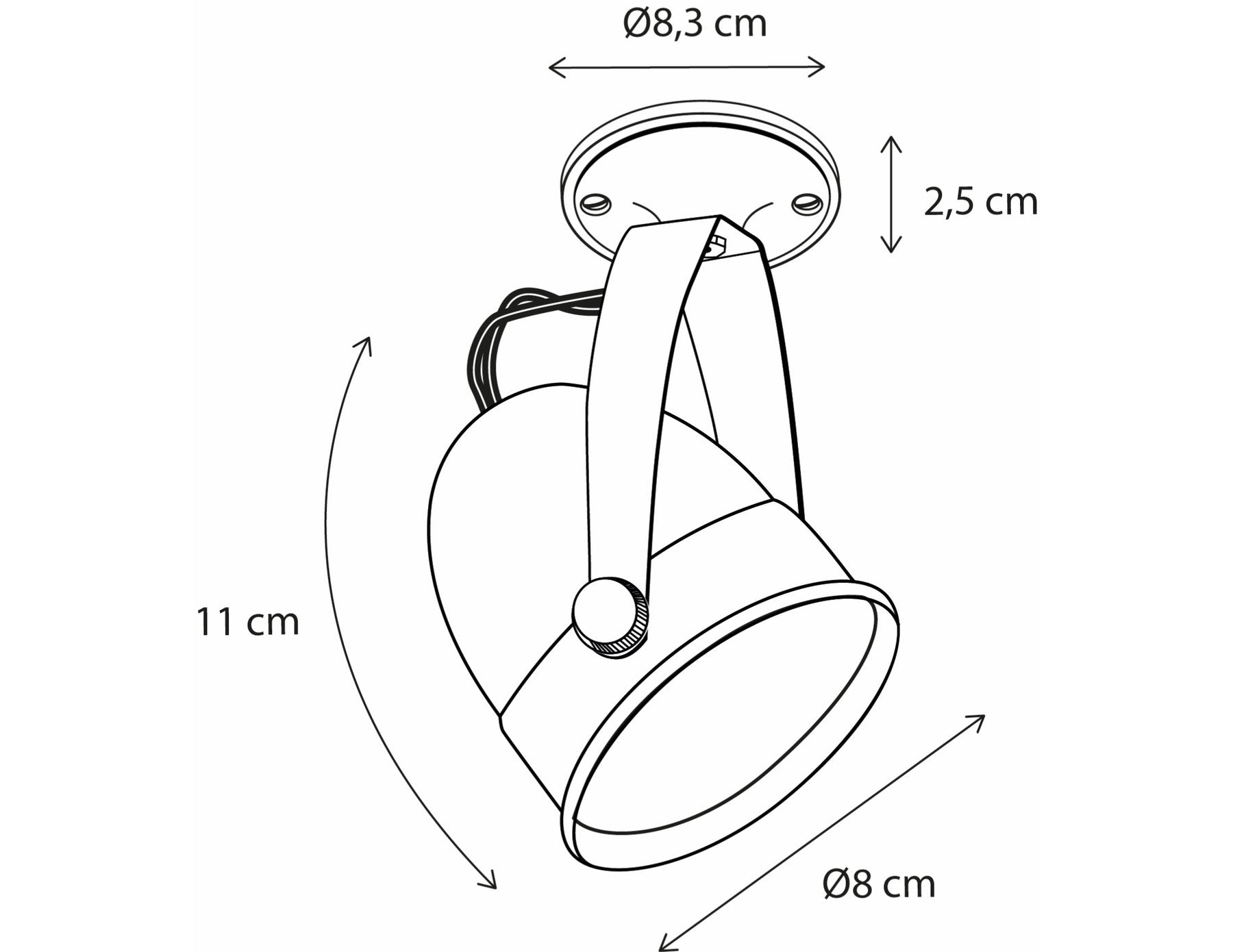 Opbouwspot Comète Mounted Base, chroom