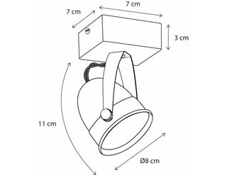 Opbouwspot Comète ON Square Base, chroom