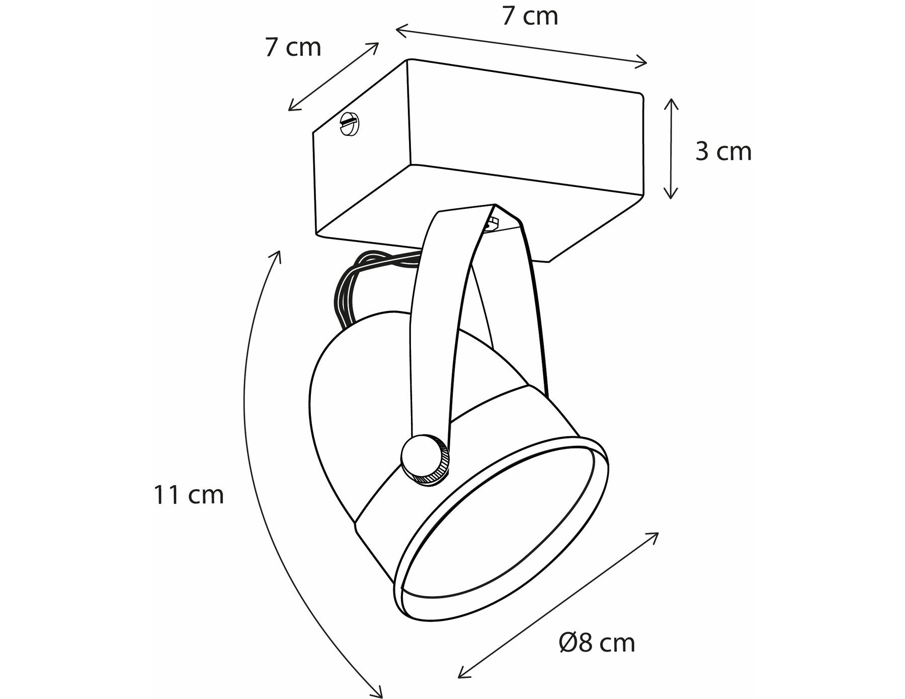 Opbouwspot Comète ON Square Base, chroom