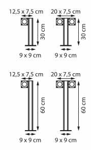 Borne de jardin Q-bic 30 / Acier inoxydable poli, teck
