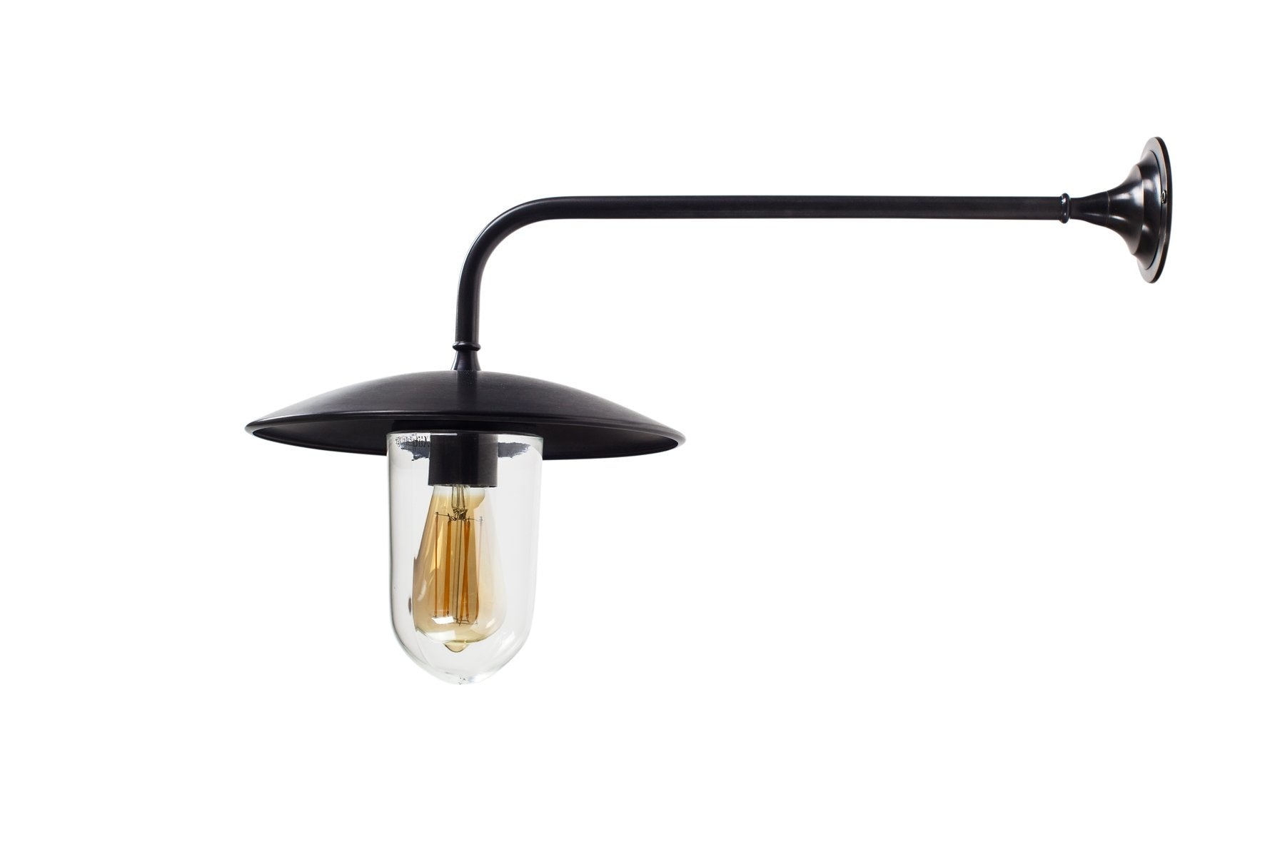 Wandlamp buiten Elébase Wall 90°, geborsteld nikkel