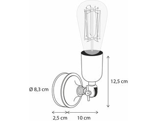 Spot en saillie Filou ON Round Base Wall, nickel brossé