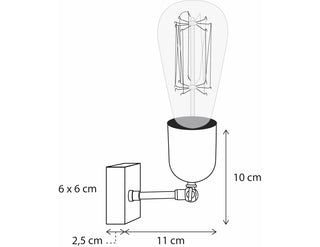Wandlamp Filou ON Square Base Wall, geborsteld nikkel