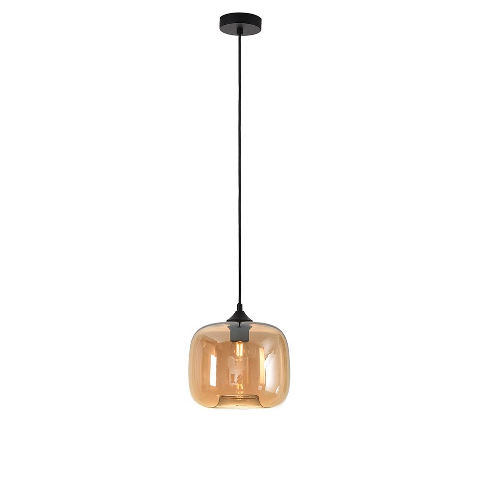Pendant lamp Preston amber glass 24cm