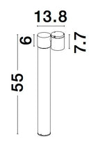 Borne de jardin Focus GU10 55 cm, noir