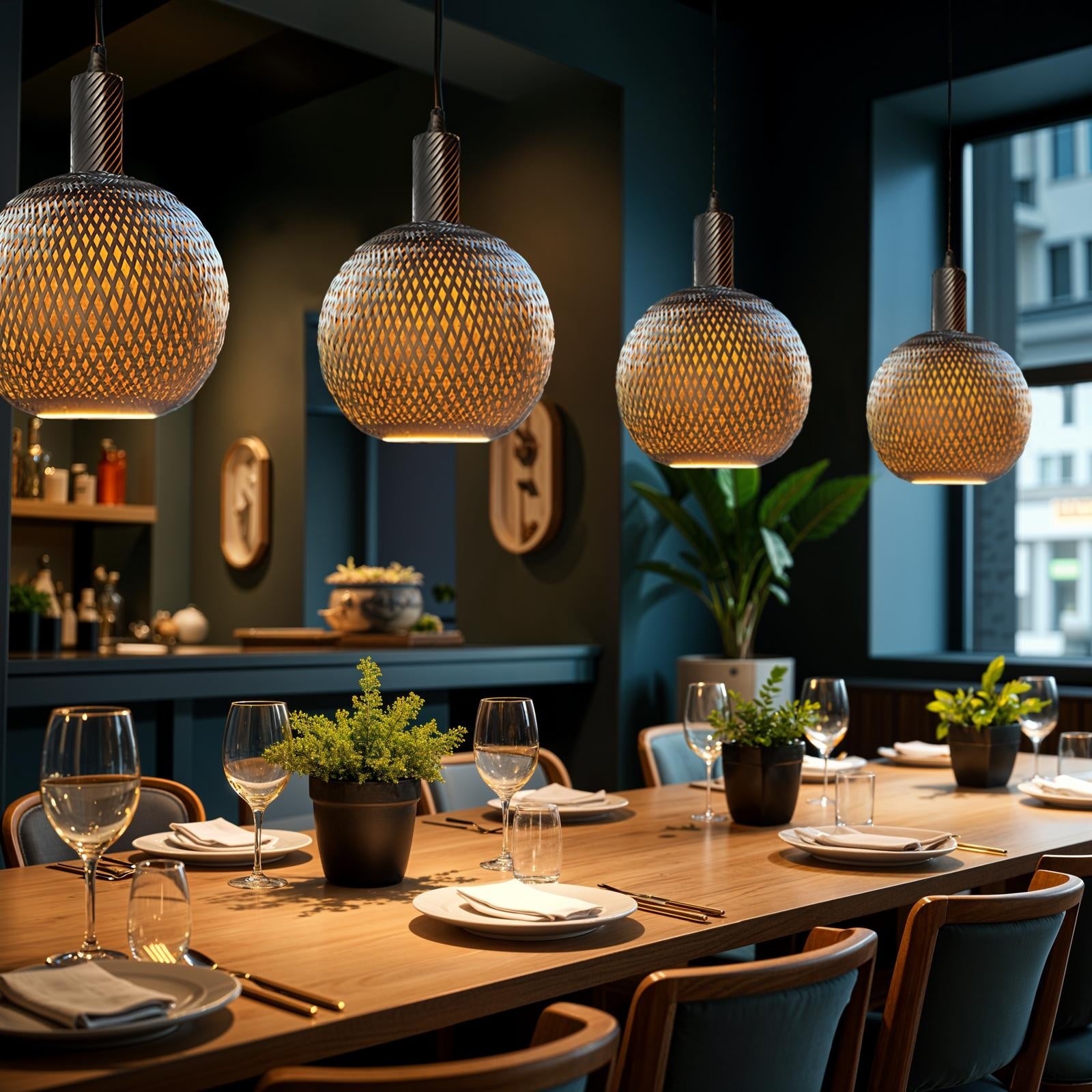 LED Floating Bamboo globe 300 bronze 6W