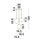 Hanglamp Lato 3xE14, zwart