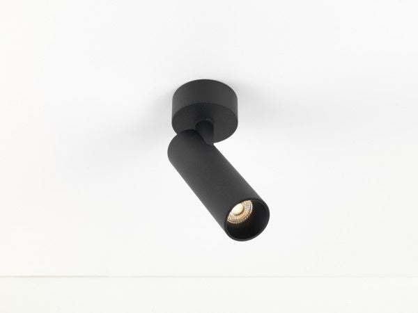 Opbouwspot Micro Tube L, zwart, 3000K
