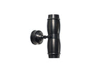 Wandlamp buiten Micro UP & Down ON Round Base, geborsteld nikkel