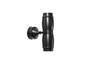 Wandlamp buiten Micro UP & Down ON Round Base, geborsteld nikkel