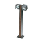 Borne de jardin Q-bic 60 / Acier inoxydable poli, teck