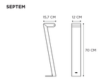 Tuinpaal Septem buitenlamp, teak