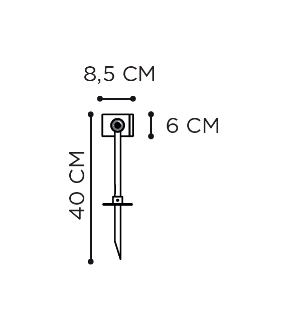 Outdoor ground spot Spotty 230V GU10 40 cm